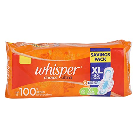 Whisper Choice Ultra XL With Wings 20 Pads
